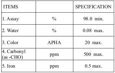 Specification Detail table